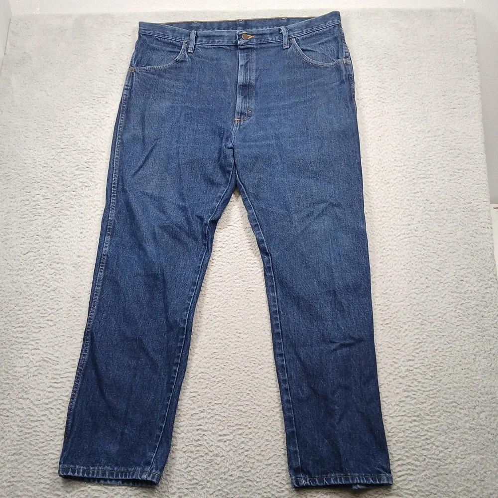 Rustler Men's Jeans 40x32 Blue Denim‎ 100% Cotton Relaxed Fit